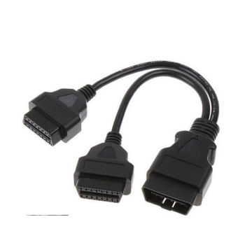 Um macho adaptador fêmea dois Obdii cabo 16pin